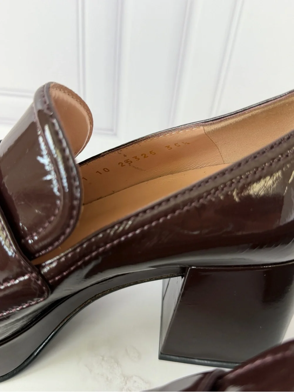 Gianvito Rossi Dark Brown Patent Leather Platform Loafers